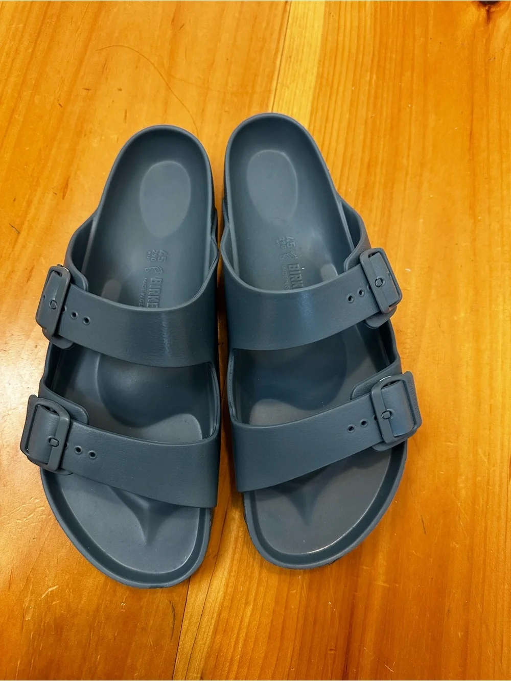 Birkenstock Mens Two-Strap Slide Sandals in Slate Blue
